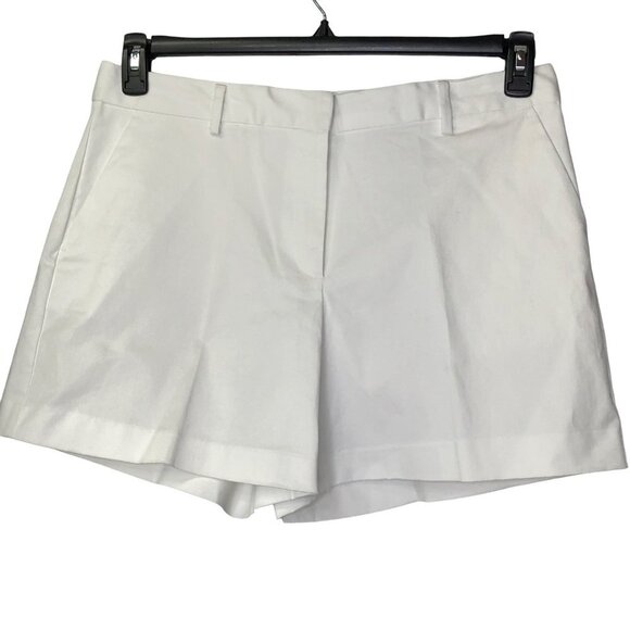$74 Michael Michael‎ Kors Stretch Twill  WHITE Shorts size 12 nwt - Picture 1 of 8